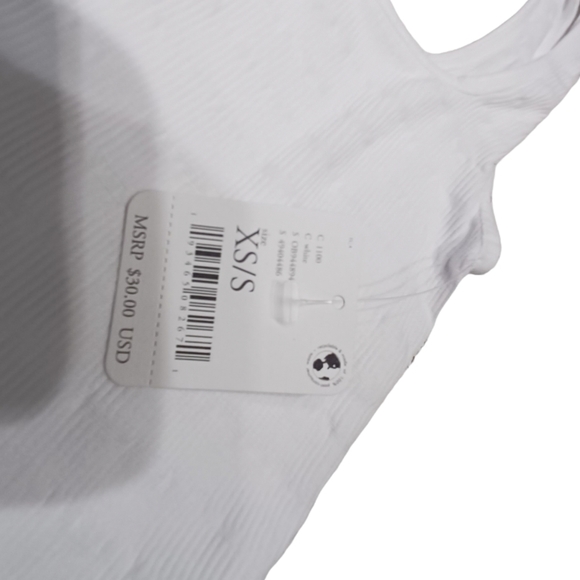 Free People Intimately White Stretchy Ribbed Tank Top - Picture 7 of 8